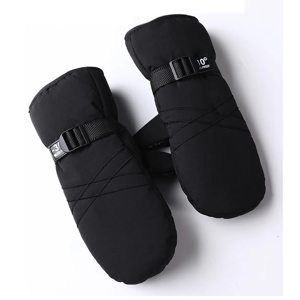 Pair Motorcycle Winter Gloves Outdoor Ski Gloves Warm Non-Slip Extended Wrist Windproof Gloves Electric Motorbike Thickening Glo