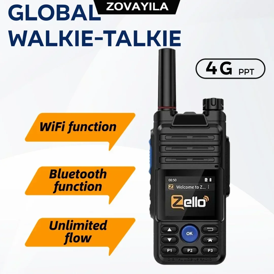 Zello Global Android Walkie Talkie Walkie Talkie Auricolare 4G Netcom completo con Bluetooth wifi Chiamate PTT a lunga distanza