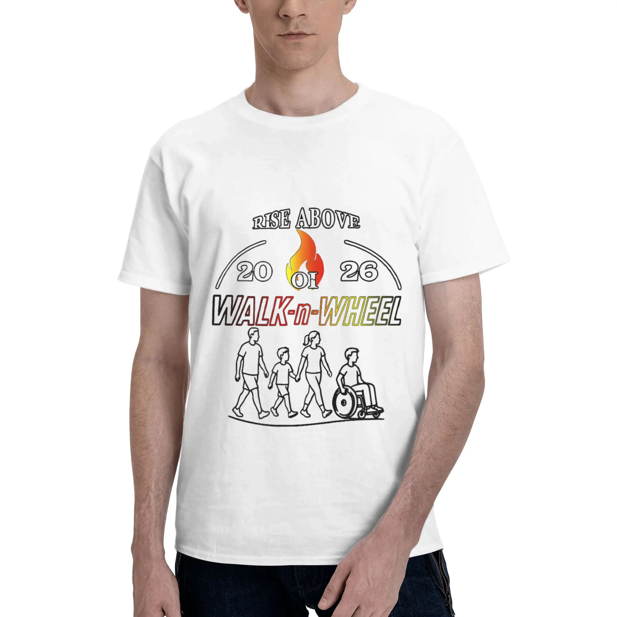 Walk n Wheel to Support Osteogenesis Imperfecta Men's T-Shirt Clothes  Humorous Tees Short Sleeve fugees Cotton