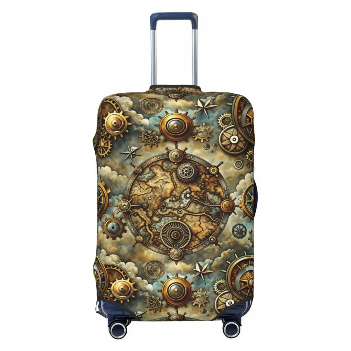 Steampunk Old Maps Pattern Luggage Cover Elastic Travel Suitcase Protective Covers Suit For 18-32 inch