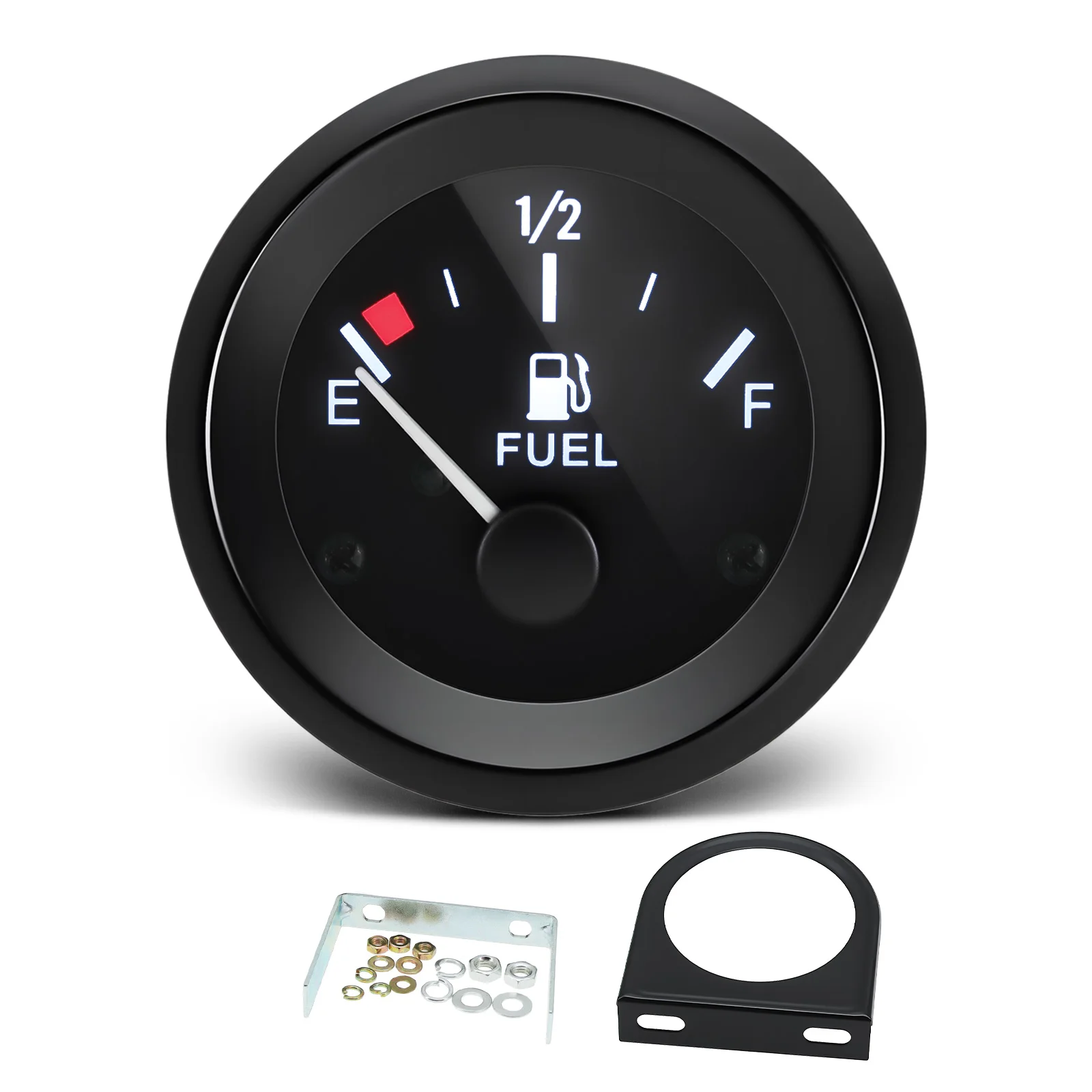 52mm Fuel Level Gauge 12V White LED Black Rim Universal Car Automotive Oil Level  Meter 240-33ohm Oil Press Water Temp Gauge view 4