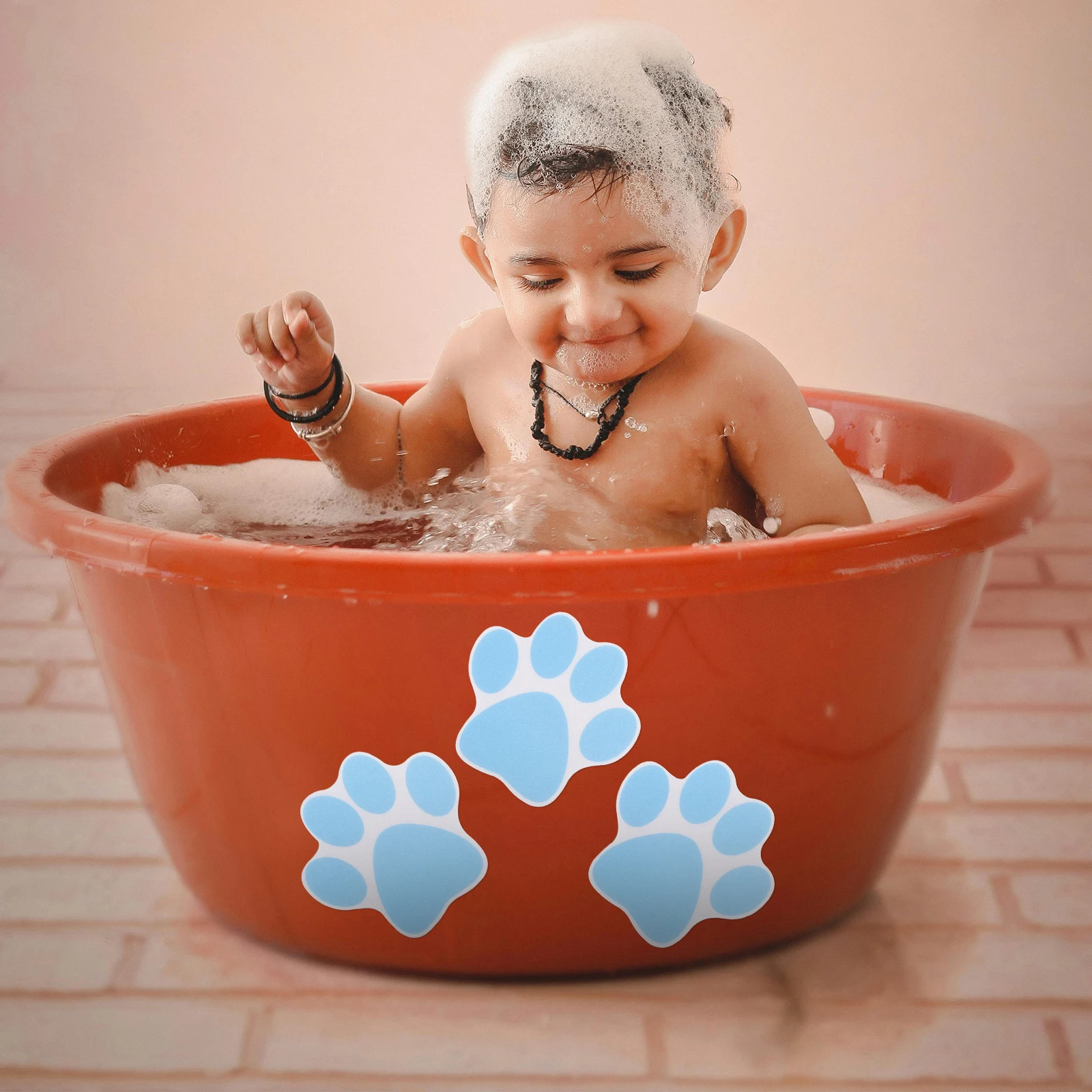 

6pcs Dog Paw Print Non Slip Bath Stickers Waterproof Adhesive Decals Bathtub Shower Floor Ladder Stair Anti Slip Safety Traction