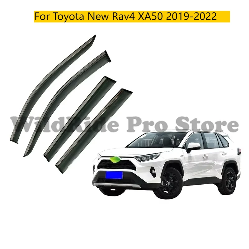 

Car Door Window Vent Visor for Toyota New Rav4 XA50 2019-2022 Wind Deflectors Auto Accessories Injection With Stainless Steel.