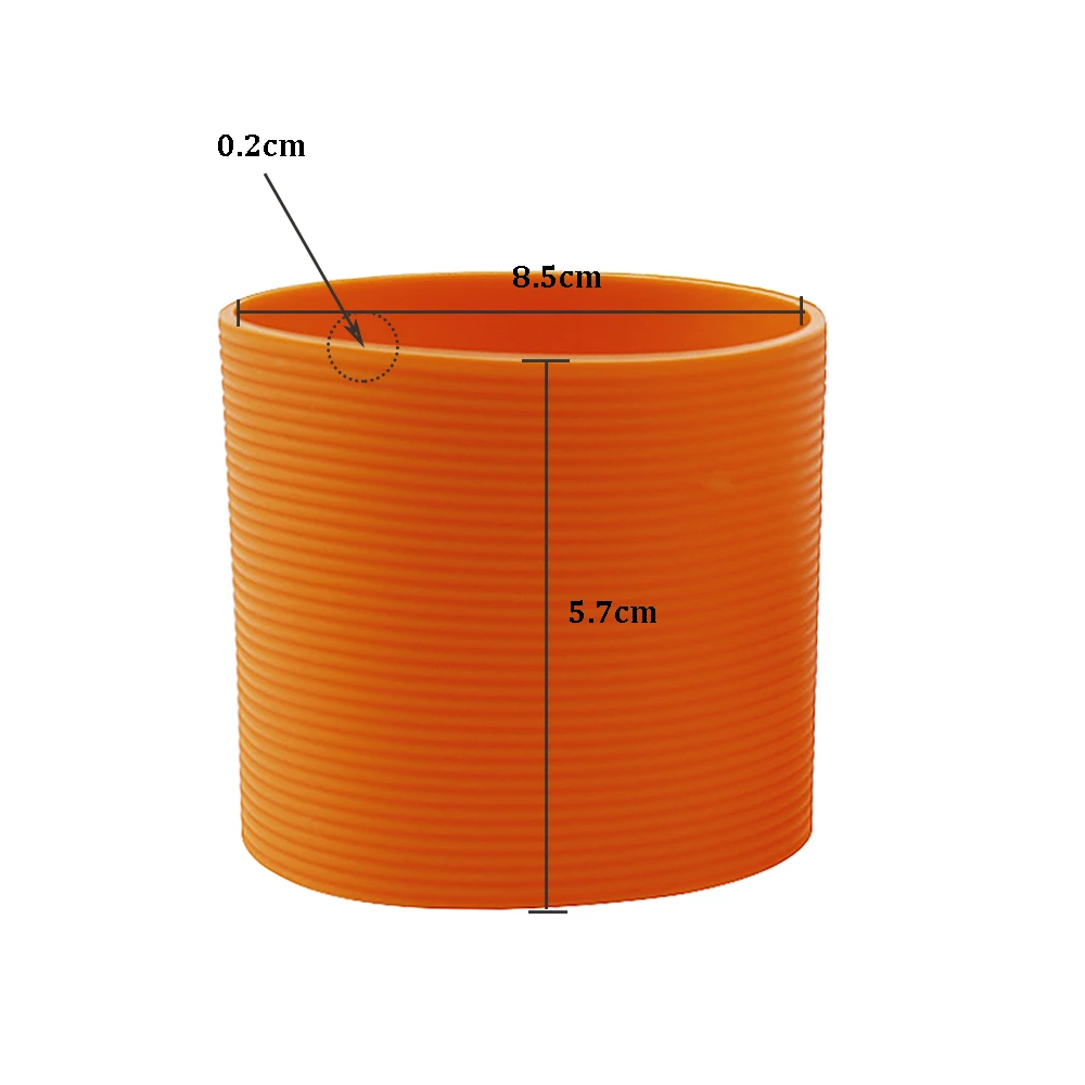 1Pcs 8.5CM Straight Silica Gel Threaded Cup, Middle Cup, Glass Cup, Anti-skid And Anti Scalding Heat Insulation Protective Cover