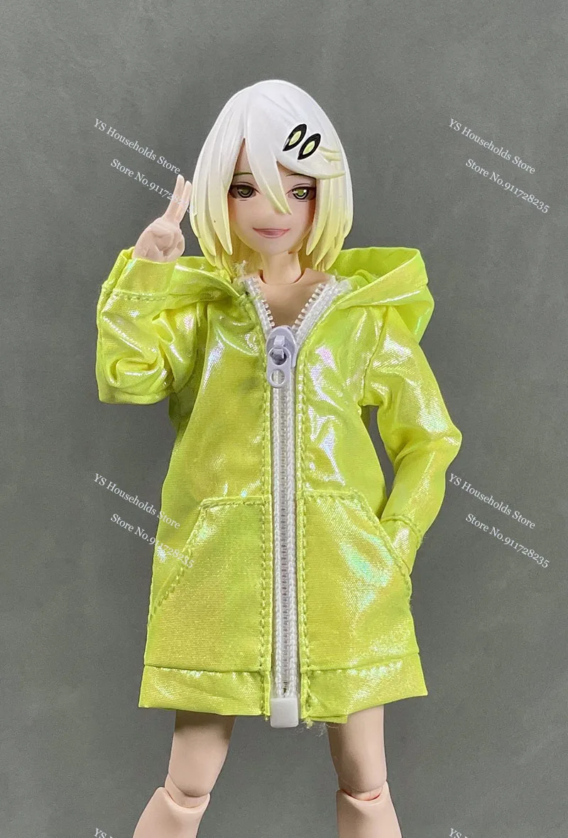 

1/12 Female Soldier Colorful Sunscreen Raincoat Mid Length Zippered Hooded Jacket Toys Accessory Fit 6" Action Figure Body