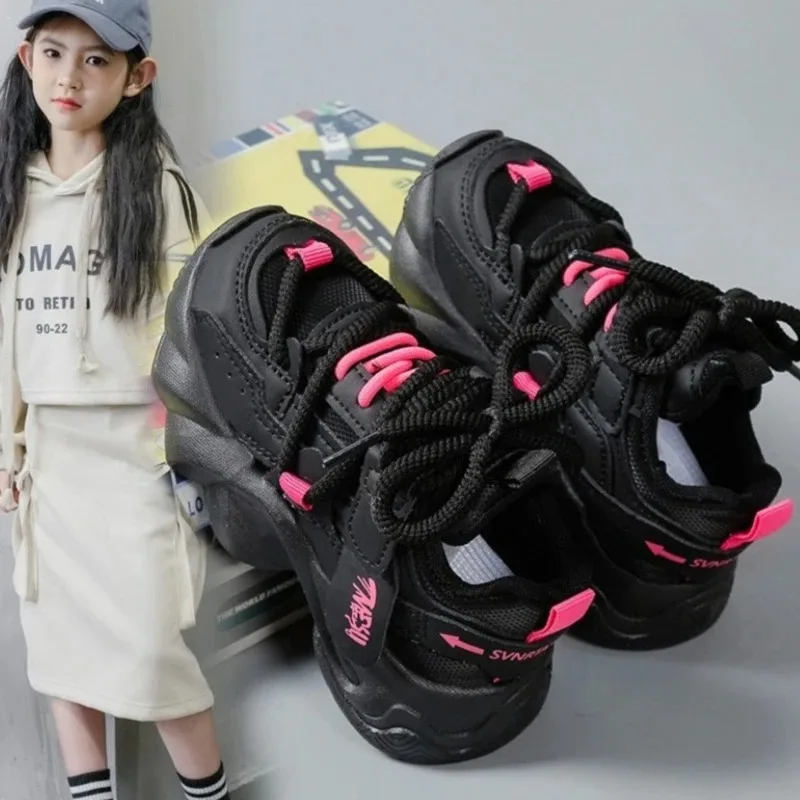 

Зимняя детская обувь, осень 2024, новая детская спортивная обувь для девочек, противоскользящая дышащая школьная обувь, модные кроссовки для девочек