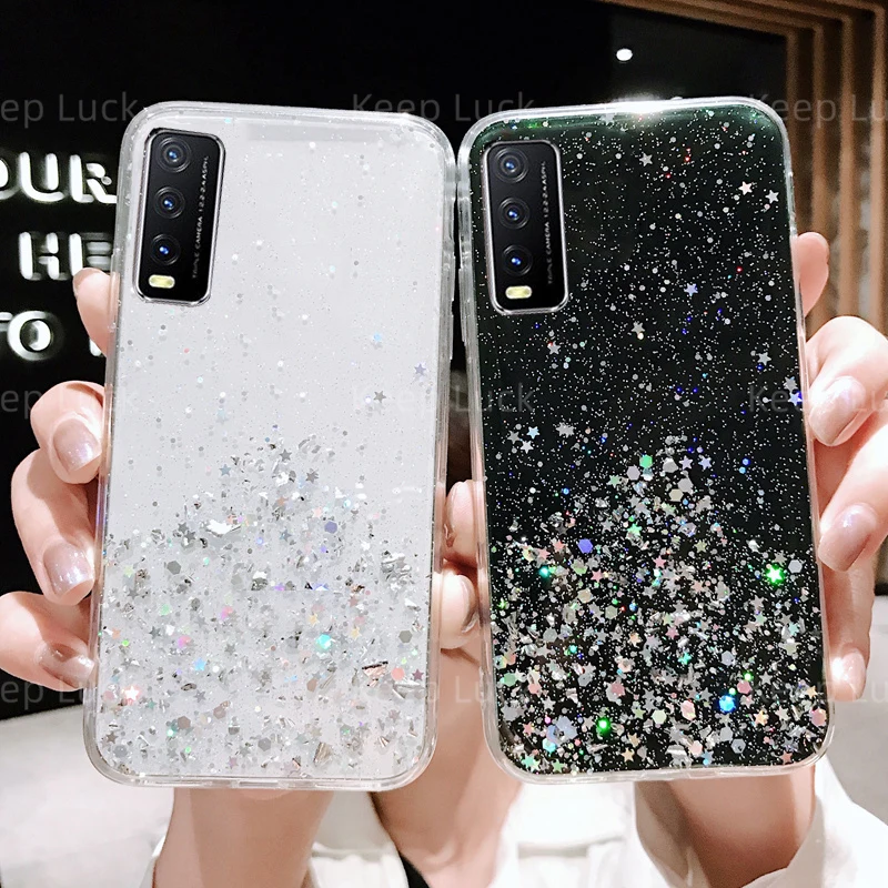 Shiny Bling Glitter Soft Phone Case For vivo Y35 Y77 Y33S Y20 Y11 Y11S Y12 Y15S Y15A Y20 Y21 Y30 Y51 V20 V21 V23 Silicone Cover