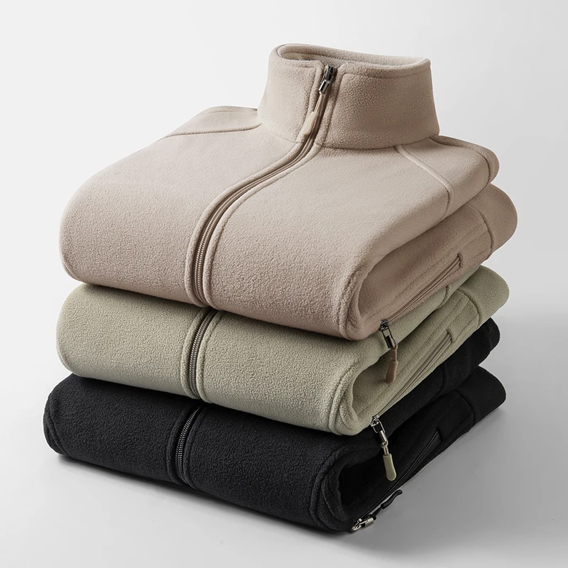 حجم كبير 8XL 9XL الشتاء القطبية سترات صوفية الرجال معاطف التخييم عادية في الهواء الطلق الدافئة كامل سستة التنزه سترات الرجال سترات واقية