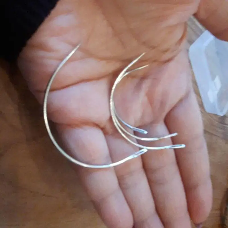 C Type Big Eye Curved Sewing Needles Practical Hand Quilting Embroidery Leather Repair Craft Weaving Supplies