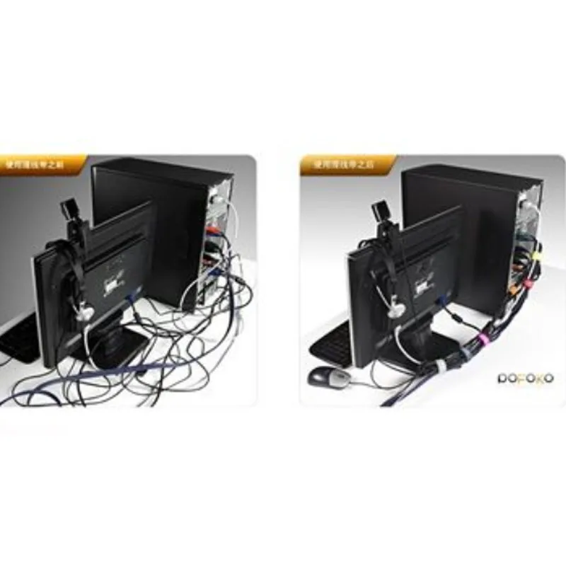 5PCS Multicolor Self-Adhesive Strap Wire Storage Cable Tie Tape Reusable Cable Plant Fixed Binding Belt