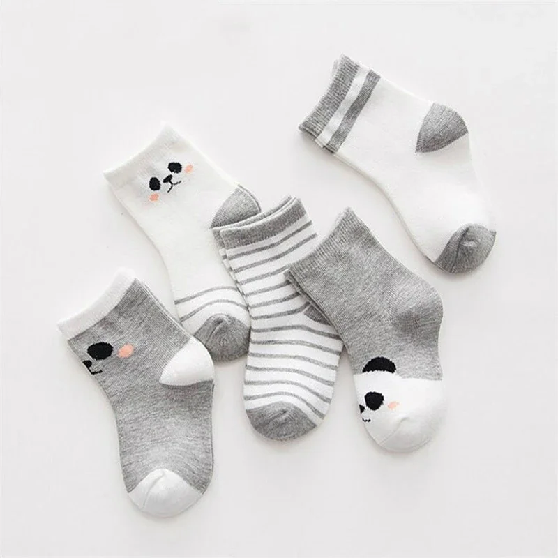 5Pairs/lot Cotton Striped Baby Socks Newborn Boys Girls Sock Cute Toddler Kid 3-12Y