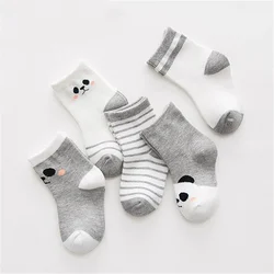 5Pairs/lot Cotton Striped Baby Socks Newborn  Boys Girls Sock Cute Toddler Kid  3-12Y