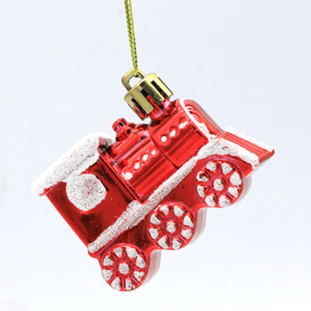 

4Pcs Xmas Tree Hanging Decorations Train Ornaments Small Christmas Pendants Tree Decor Indoor Party Adornments