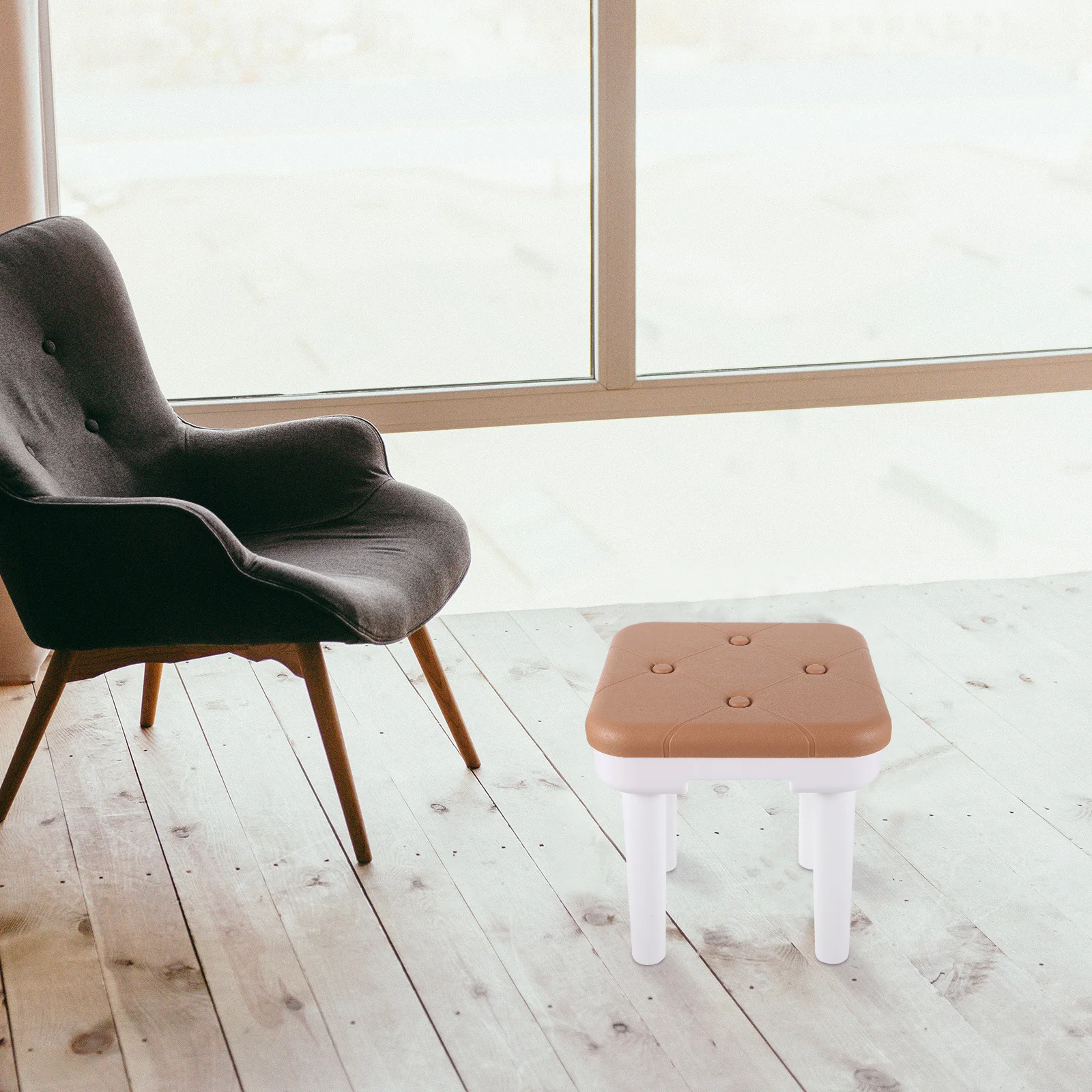 تقليد قوي المضادة للانزلاق البراز الصغيرة منخفضة الأحذية المنزلية تغيير القدم البراز للمنزل المنزل مسند القدمين #4