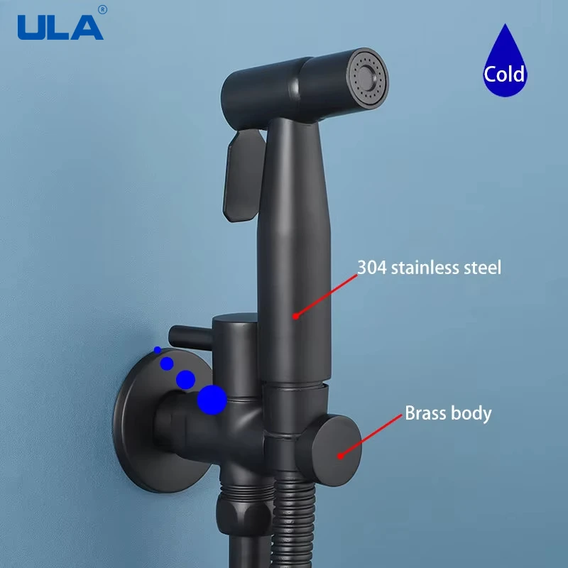 

Black Bidet Faucet Toilet Faucet Portable Bidet Toilet Sprayer Set Only Cold Water Bathroom Shower Head Torneira