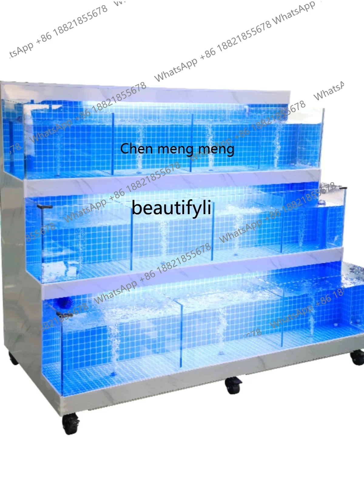 scn8617 Seafood Pool Commercial Three-Tier Supermarket Restaurant Mobile Seafood Fish Tank Seafood Tank Shellfish Pool