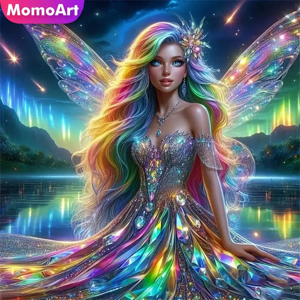 Momoart Wolf Diamant Malerei Tier Neue Ankunft Diamant Mosaik Mond Fluss Bild Von Strass Kits Sonnenuntergang Wand Kunst