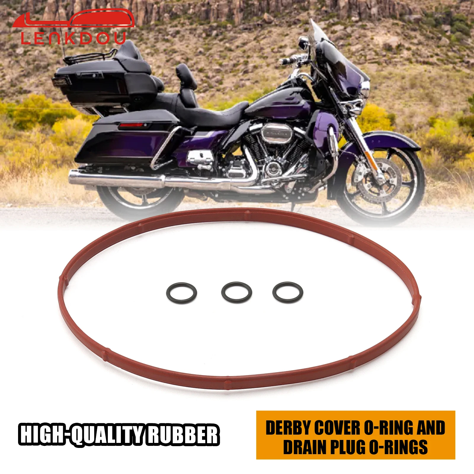 Motorcycle Clutch Cover Seal Derby Cover O-Ring and Drain Plug O-Ring Fit for Harley Dyna Twin Cam Models