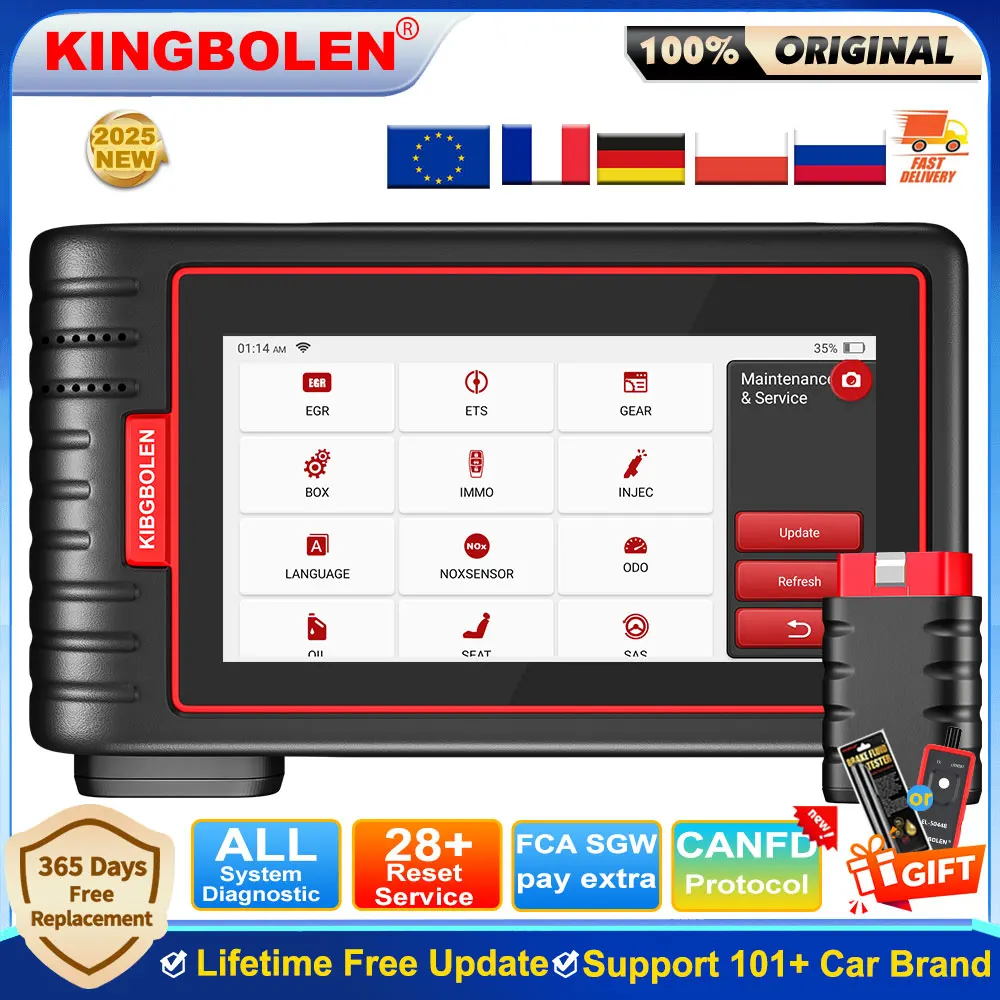 

KINGBOLEN S6 Все системы автомобильных диагностических инструментов 28 сбросов Поддержка CANFD Автомобильный сканер OBD2 Пожизненное бесплатное обновление PK THINKSCAN 2