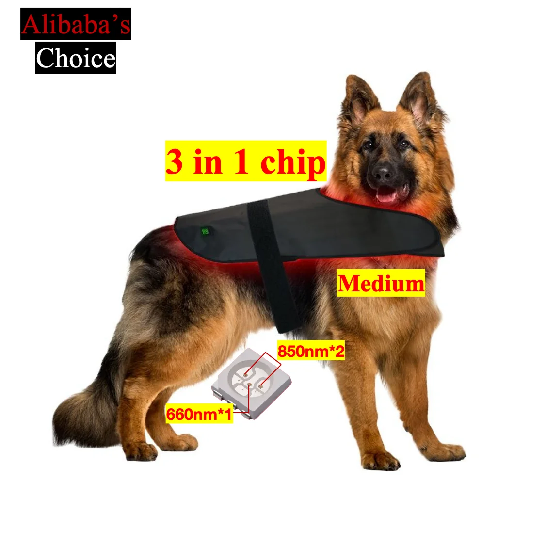 

Pet Dog Back 160pcs Belly Small Medium Large Red Light Back Pet Therapy 660nm 850nm Collar Pets Wrap Vest Therapy Blanket