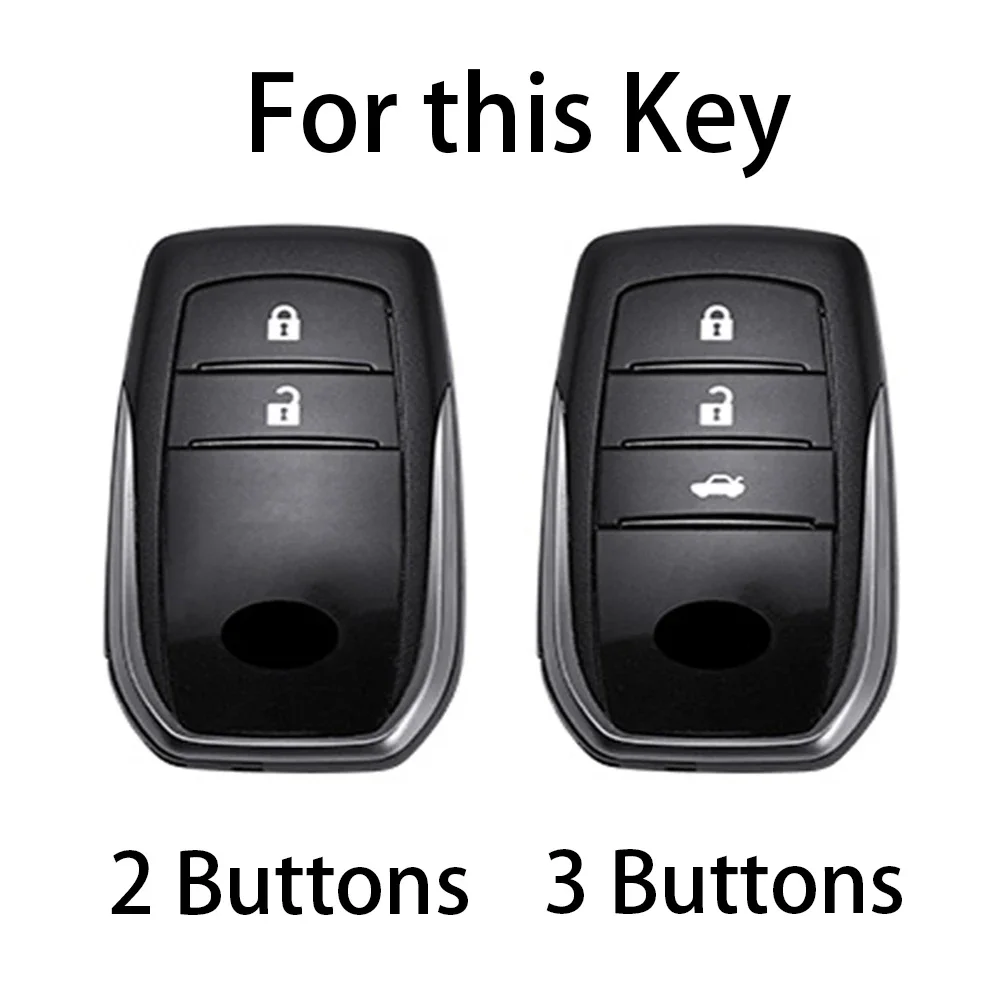 2 3 Buttons TPU Car Key Cover Holder Shell For Toyota Hilux 2021 Revo Yaris RAV4 2015 Auris 2013 Innova Remote Keychain