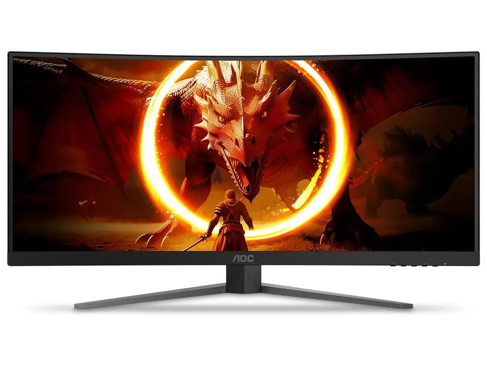 شاشة ألعاب منحنية AOC U34G4C مقاس 34 بوصة WQHD 180 هرتز 0,5 ميجا ثانية HDMI DisplayPort FreeSync U34G4C/57 - Bivolt