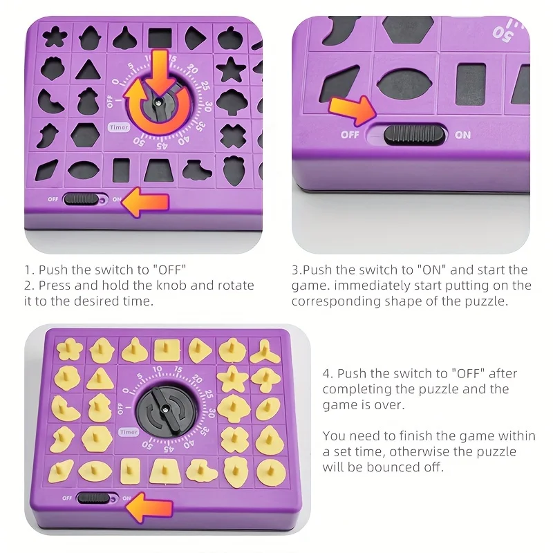 Timing Puzzle Toy, Winning Fingers Shape Toy  Game, Pop Up Board Game, Two Players Concentration Game Puzzle Board Matching Game