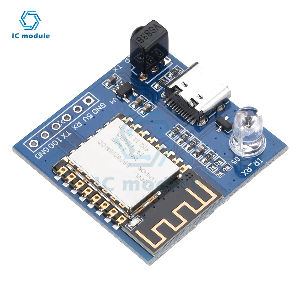 ESP8266 Infrared Emission And Reception NEC Command WIFI Transmission Module Development Board ESP-12F Module TYPE-C