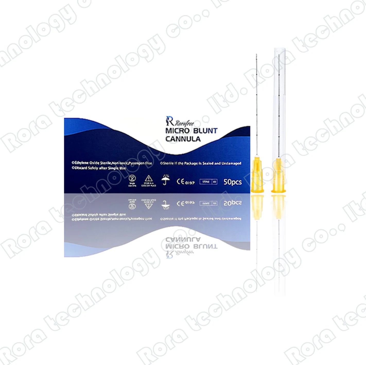 Medische Steriele Microcannula 25G 50Mm 70Mm Stompe Punt Micro Canule Naald Voor Injecteerbare Hyaluronzuur Fillers 10Pcs