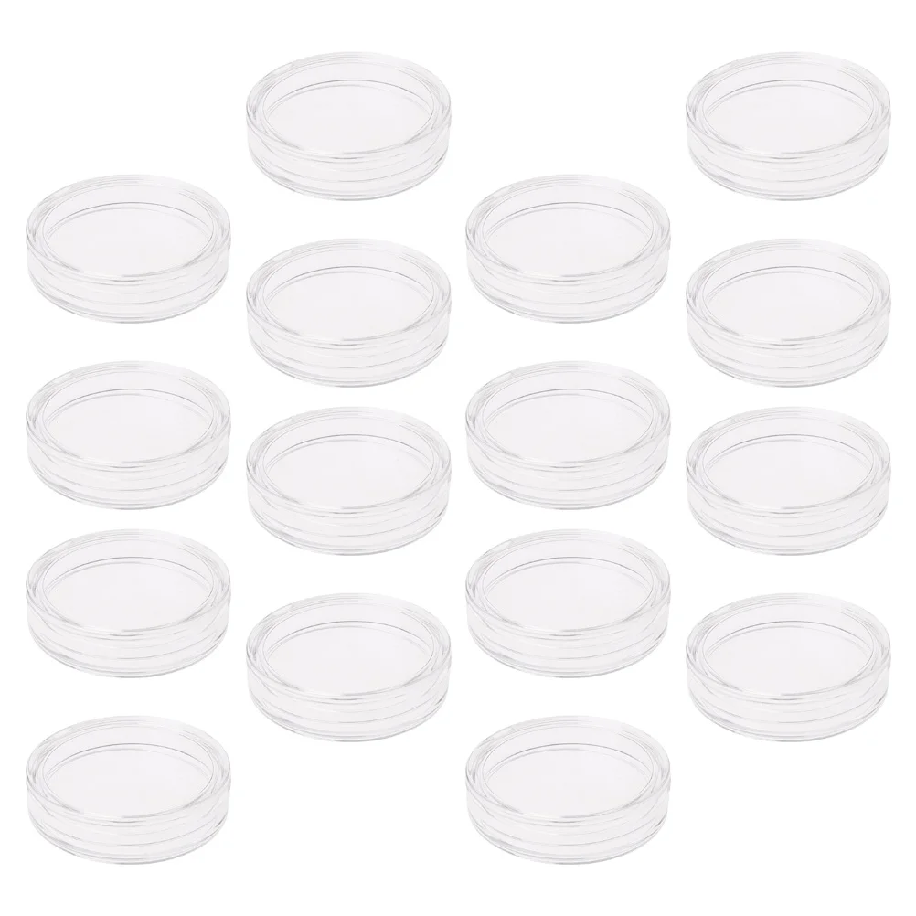 20Pcs Transparent Acrylic Coin Storage Boxes Protective Holders Easy Display Coin Collection Organizer