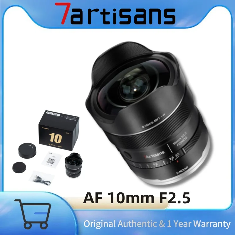 7artisans 10mm F2.5 Full Frame Auto Focus Wide Angle Fisheye  Prime Camera Lens for Sony E Mount Nikon Z Mount Leica L Mount