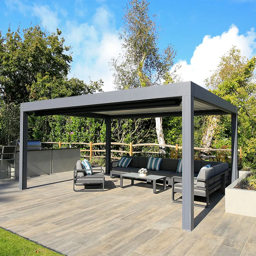 

Waterproof Aluminum Pergola Gazebo Louvers Outdoor Louvered Motorized Pergola Aluminum