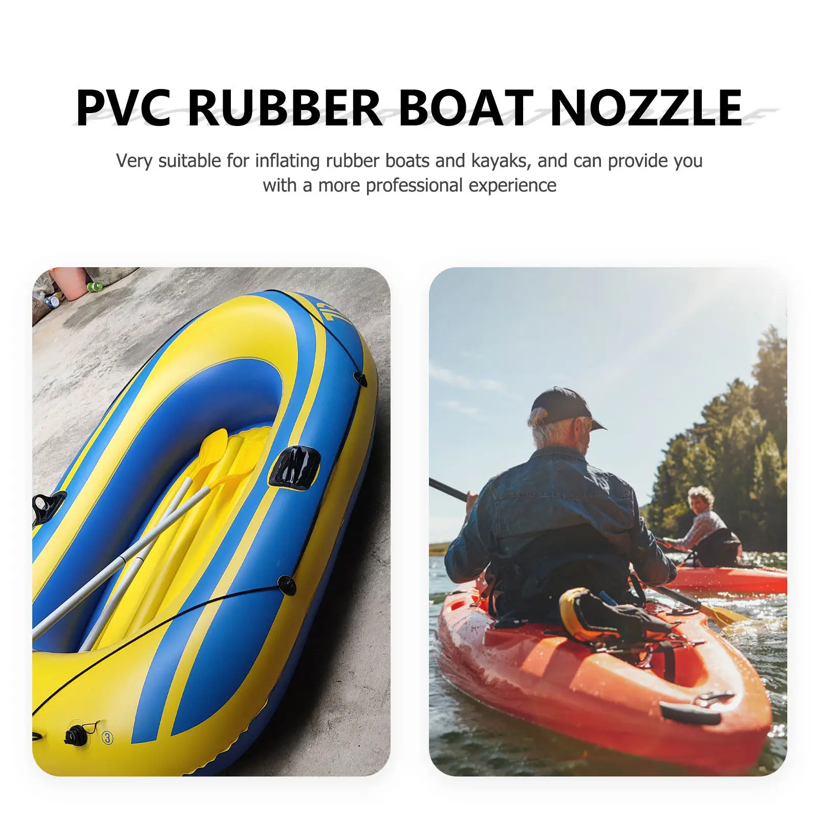 1Pcs Octagonal Spiral Kayak Inflation Valve High-Quality PVC Air Pump Adapter for Rubber Boats Inflatable Kayaks Surfboards Boat