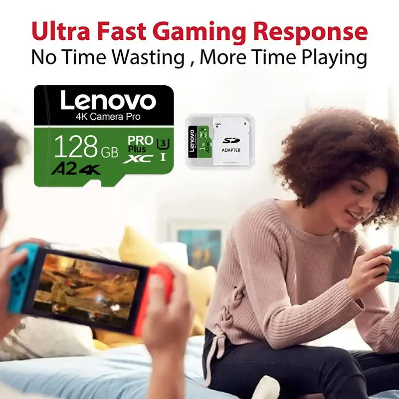 Lenovo NEW 2TB 128GB Memory Card A2 4K V30 SD Card Micro TF SD Card 1TB 512GB 256GB Flash Card micro tarjeta sd for Phone Cam