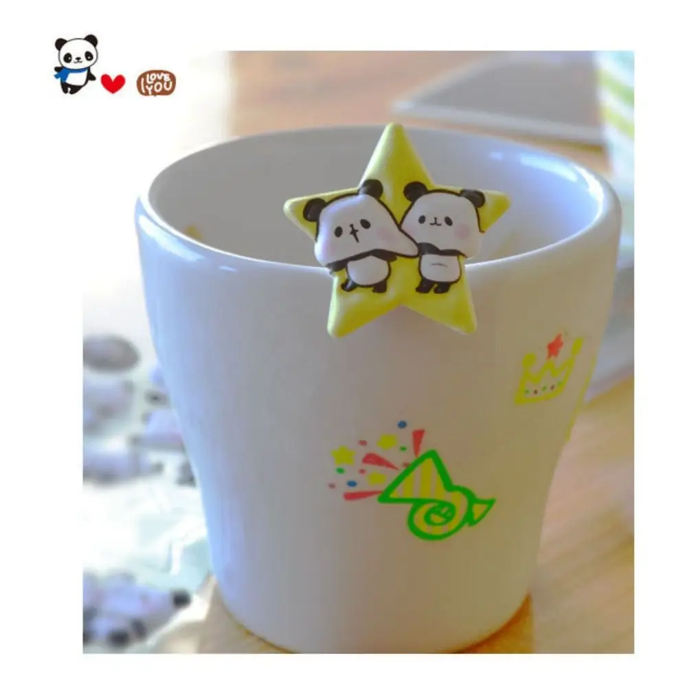 Gift Box Panda Sticker Strawberry Bear Kawaii Panda Bubble Sticker Waterproof Cute 3D Panda Bubble Sticker