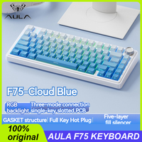 Aula F75 Mechanical Keyboard Three-Mode Wireless Bluetooth 80 Key Gasket Structure Full-Key Hot Swap Rgb Gaming Keyboard Office