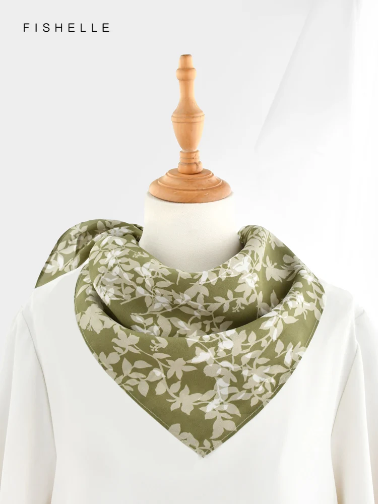 Lenço de seda quadrado feminino, 100% seda natural, estilo pastoral, xale, lenço de lenço, presente de luxo, crepe de chine, 62*62