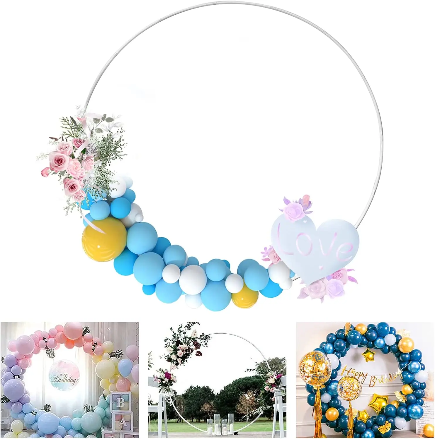 200cm Balloon Arch Kit Frame Balloon Column Stand Support for Celebration Backdrop Birthday Party Baby Shower Wedding Decor