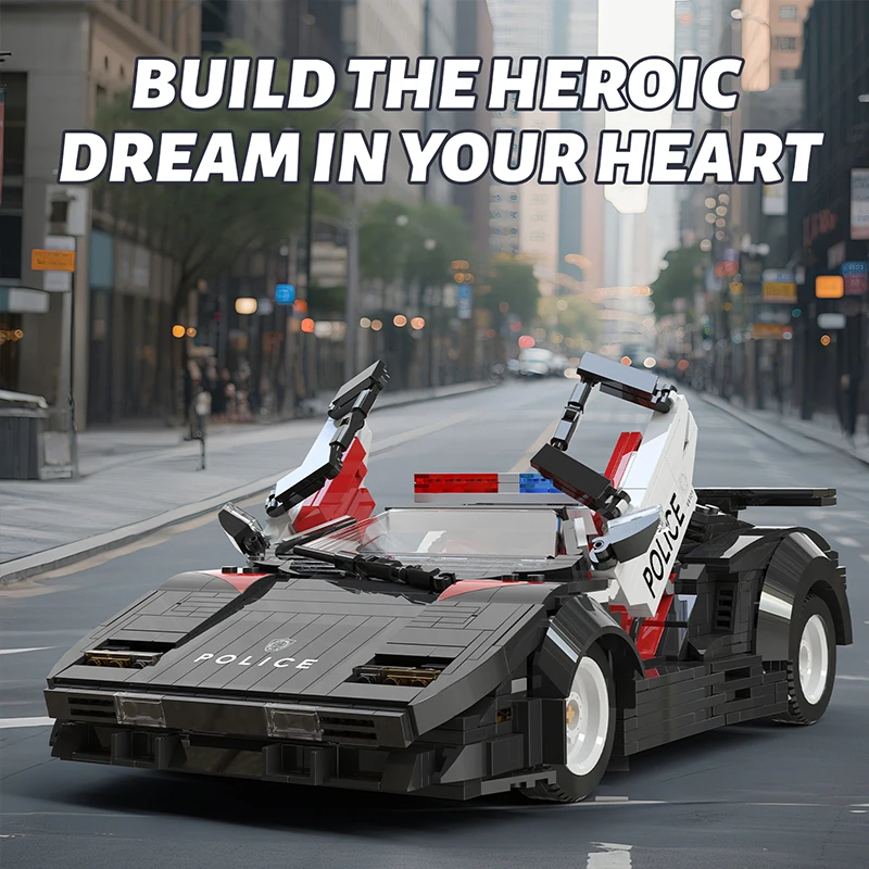 1383 шт. полицейские супергонщики, строительные блоки MOC, городской патруль, полицейская машина, технические эскадрильи, автомобили, кирпичи, игрушки для детей, взрослых, подарки