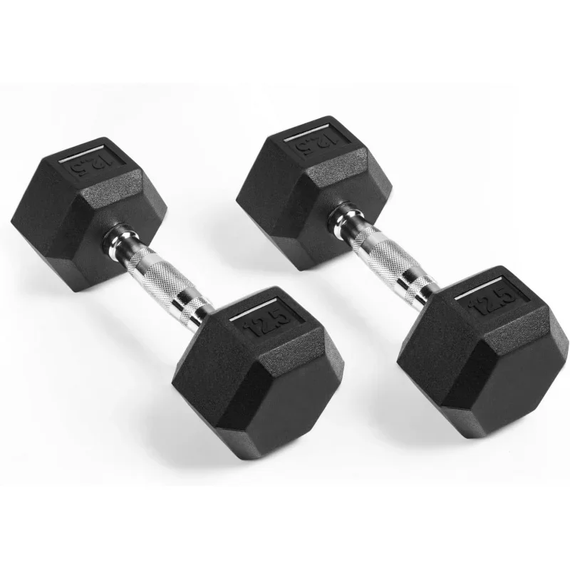 

LIONSCOOL Rubber Encased Hex Dumbbells In Pairs Or Single,Hand Dumbbell Weight With Metal Handle For Strength Training,Resista