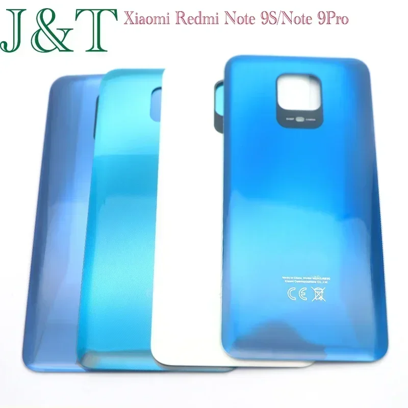 New For Xiaomi Redmi Note 9S / Note 9 Pro 64MP Battery Back Cover Note9S Rear Door 3D Glass Panel Housing Case Adhesive Replace