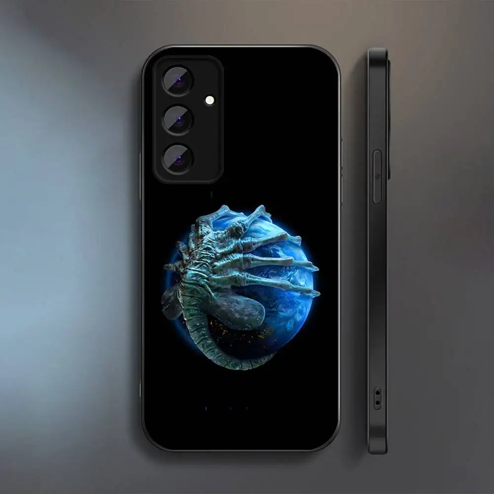 حافظة هاتف A-Alien E-Earth 2025 لهاتف سامسونج S 25,24,23,22,30,21,10,9,Ultra,Plus,Lite,FE,4,5G حافظة سوداء ناعمة