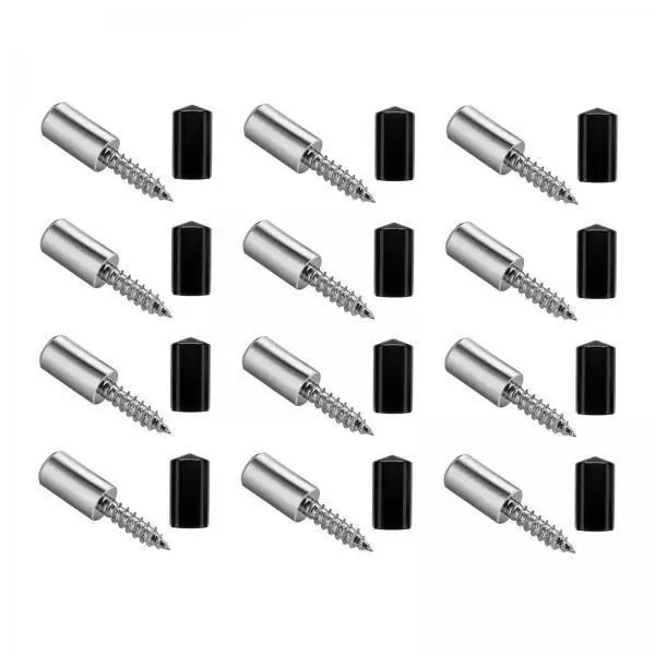 6x12 Pieces Self Tapping Screws Wardrobe Partition Nails for Cupboard Wardrobe Black