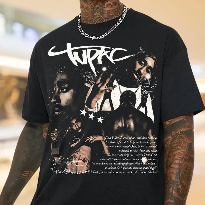 Tupac Shakur Retro 90s T Shirt 2PAC Rap Hip Hop SweaT Classic Apparel Unique Fan