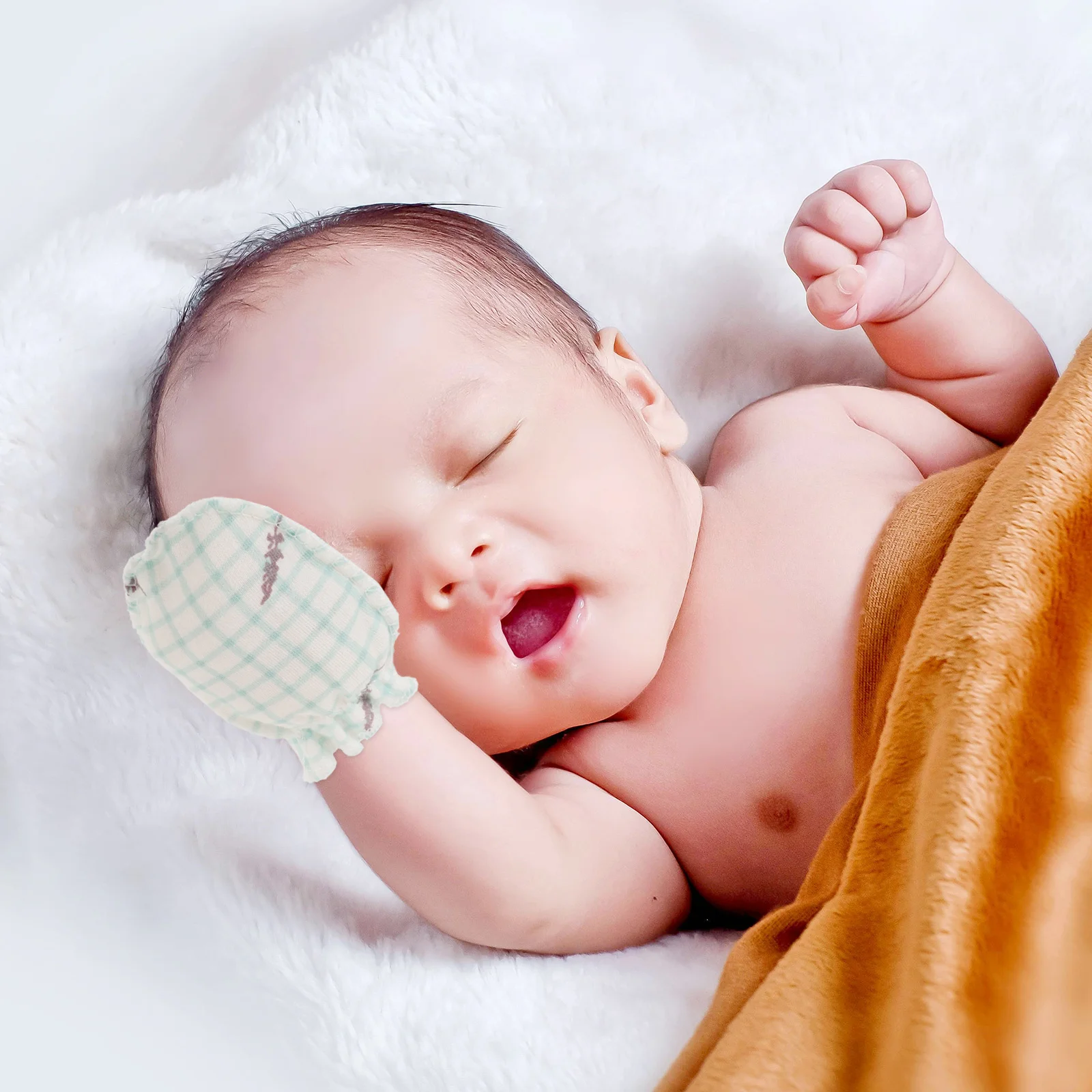 

2Pair Newborn No Scratch Baby Mittens Breathable Adjustable Gloves Summer Soft Cotton Infant Scratch Guard Toddler Snow Mittens