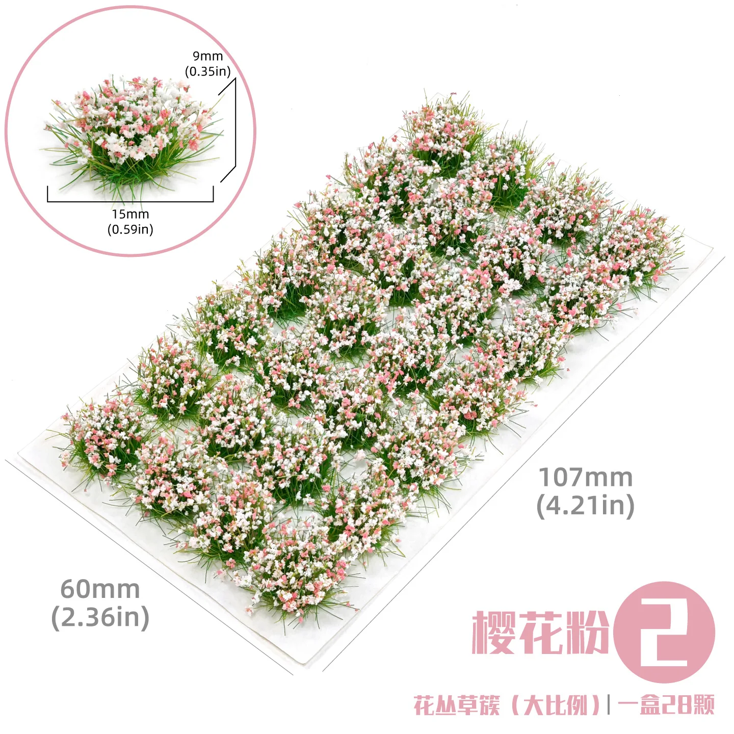 Simulierte Blumen- und Grasbüschel, 28 Stück, Miniatur-Vegetationsmodell für Sandtisch-Bauszenen, DIY Diorama-Zubehör – Detail 3