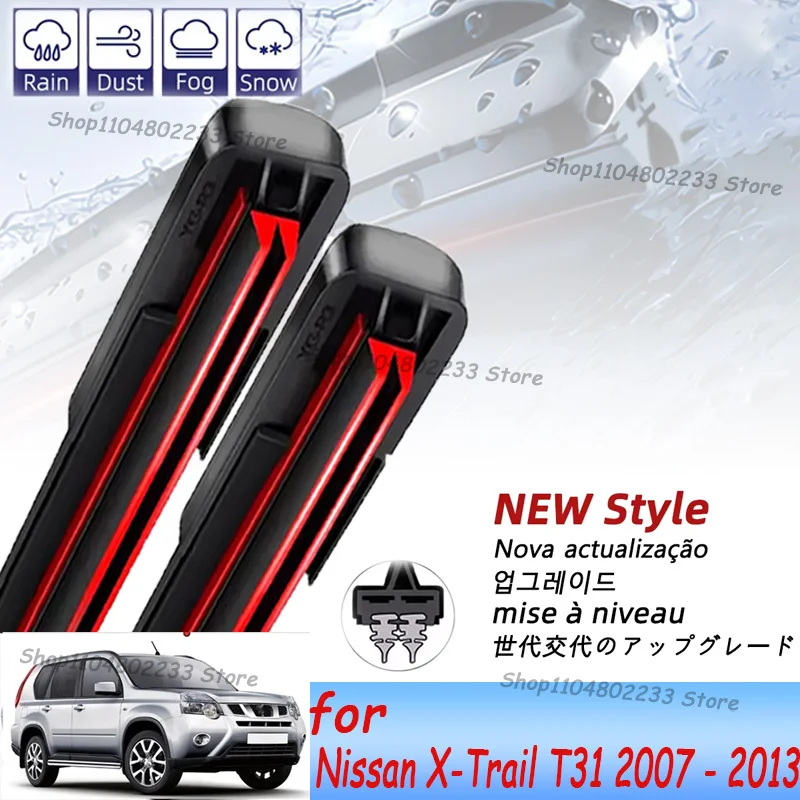 

Комплект щеток переднего стеклоочистителя с левым рулем для Nissan X-Trail T31 2007-2013, стеклоочиститель из натурального каучука, лобовое стекло, 24 "+ 16"