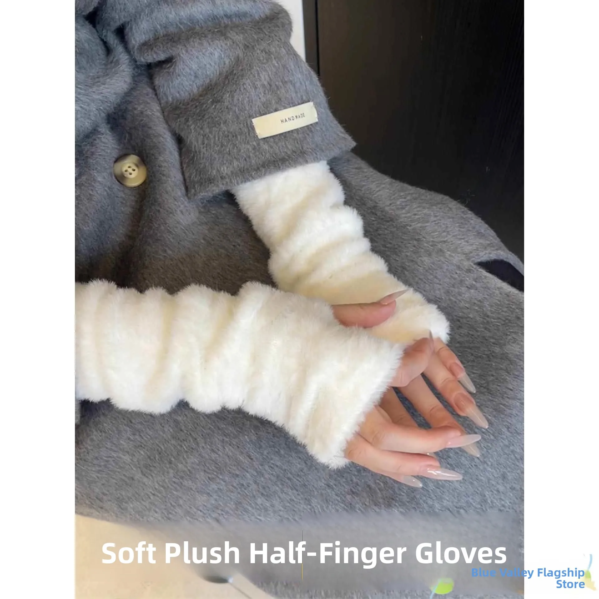 

Женские перчатки с флисовой подкладкой, теплые, осенне-зимние, с милым кроличьим мехом, для езды на велосипеде, ветрозащитные, для защиты рук.