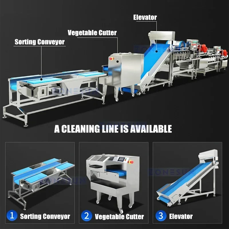 ZONESUN ZS-VW1500 Lavadora comercial de verduras y frutas para línea de purificación y procesamiento de productos