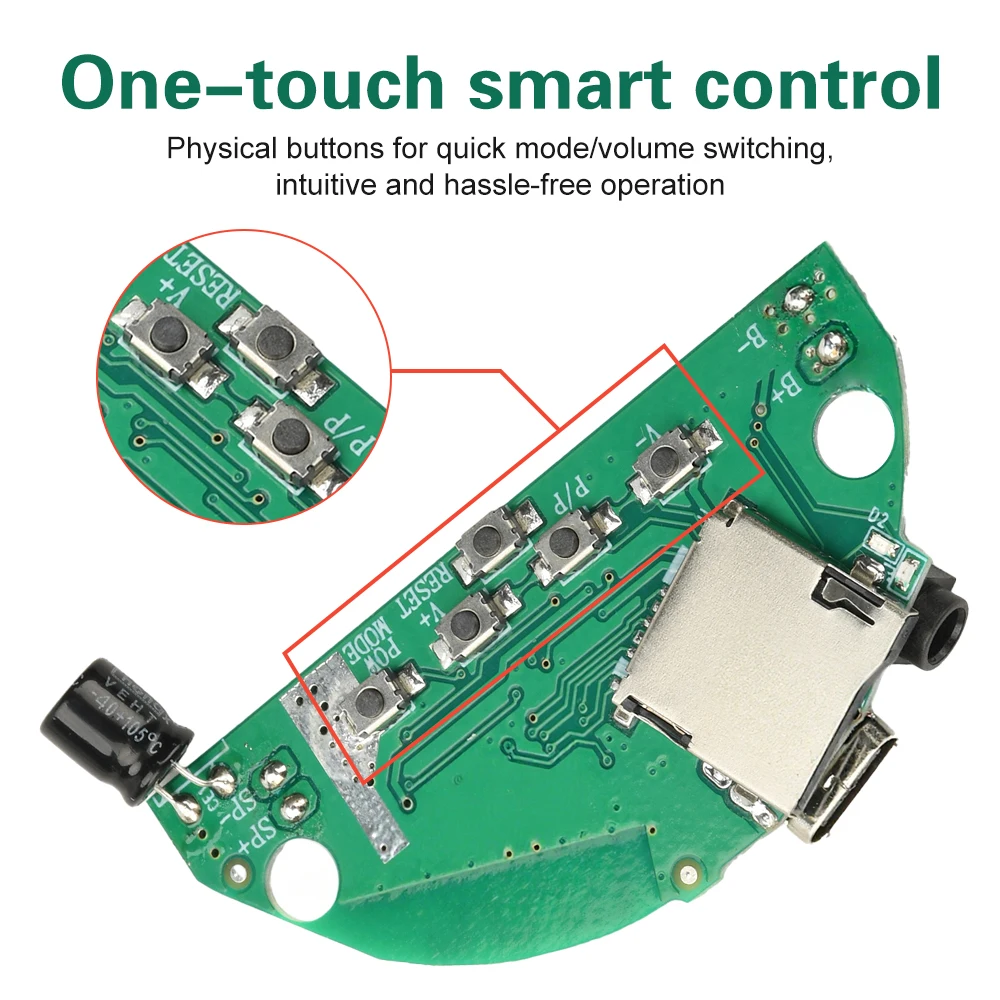 Bluetooth Audio Amplifier Module with 3D Surround Sound & HiFi Stereo Wireless Type-C Mini Speaker for DIY Projects